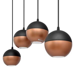 LED Lustr na lanku MIDWAY 4xGU10/4,8W/230V černá/měděná