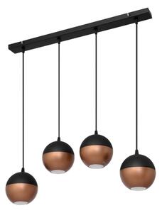 LED Lustr na lanku MIDWAY 4xGU10/4,8W/230V černá/měděná