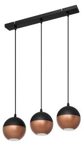LED Lustr na lanku MIDWAY 3xGU10/4,8W/230V černá/měděná
