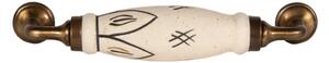 Nábytková úchytka / madlo s porcelánovým zdobením Germanic – 17x5x3 cm