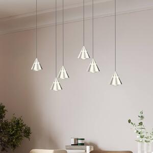 Trio Lighting Závěsné světlo LED Romeo, délka 75 cm, niklovaný kov, 6 ramen., Hliník / šedá / zinek, Obývací pokoj / jídelna, kov, Moderní