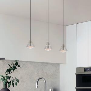 Trio Lighting LED závěsné světlo Romeo délka 55 cm niklové kovové 3-ramenné., Hliník / šedá / zinek, Obývací pokoj / jídelna, kov, Moderní