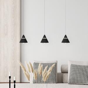 Trio Lighting Závěsné LED světlo Romeo, délka 55 cm, černé, kovové, 3ramenné., Černá, Obývací pokoj / jídelna, kov, Moderní