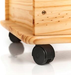 Dřevěný úložný box na kolečkách, s víkem, 130 l, ZELLER