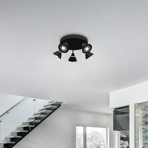 Trio Lighting LED stropní bodové světlo Romeo, Ø 30 cm, černý, kov, 5lámový., Černá, Obývací pokoj / jídelna, kov, Moderní