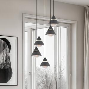 Trio Lighting Závěsné světlo LED Romeo, Ø 28 cm, černá, kov, 5 ramen, Černá, Obývací pokoj / jídelna, kov, Moderní