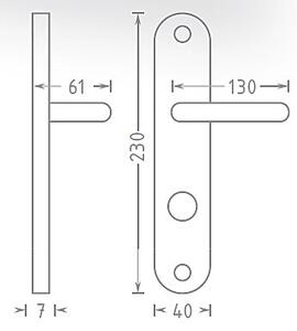 Dveřní kování ACT Lida OV ECO (NEREZ), klika levá / koule, Otvor na cylindrickou vložku PZ, AC-T Nerez, 90 mm