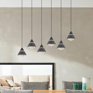 Trio Lighting Závěsné světlo LED Romeo, délka 75 cm, černá, kov, 6 ramen., Černá, Obývací pokoj / jídelna, kov, Moderní