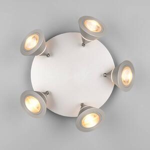 Trio Lighting LED stropní bodové světlo Romeo, Ø 30 cm, niklová barva, 5lámový., Hliník / šedá / zinek, Obývací pokoj / jídelna, kov, Moderní