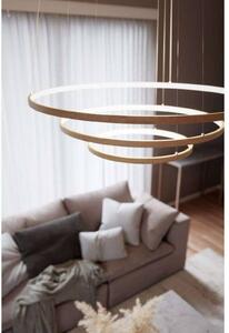 By Rydéns Závěsné světlo Rydens LED Trione, přírodní, Ø 80 cm, dřevo, Světlé dřevo, Obývací pokoj / jídelna, Dřevo, Moderní