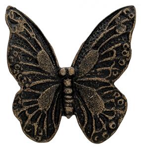 Sada 4 ks černá kovová úchytka s patinou motýl Aaltje
