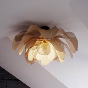 By Rydéns Stropní světlo Lou od Rydens, přírodní, Ø 80 cm, textil, stmívatelný, Krémová / jantar, Chodba, Textil / tkanina / hedvábí, Design