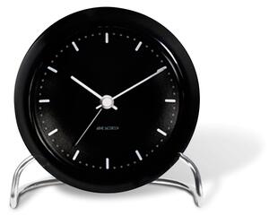 Stolní hodiny s budíkem City Hall Black 11 cm Arne Jacobsen Clocks