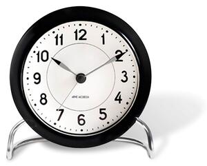 Stolní hodiny s budíkem Station Black 11 cm Arne Jacobsen Clocks