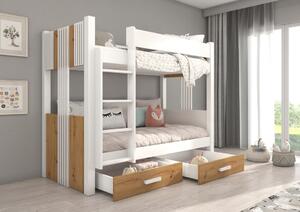 Patrová postel Arta - 80x180 cm : Bílá/Artisan Bílá/Artisan 80x180 cm
