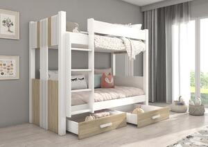 Patrová postel Arta - 80x180 cm : Bílá/Antracit Bílá/Antracit 80x180 cm