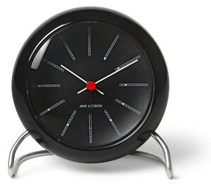 Stolní hodiny s budíkem Bankers Black 11 cm Arne Jacobsen Clocks