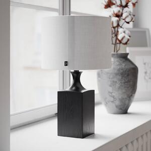 By Rydéns Stolní lampa Woody od Rydens, výška 41 cm, černá/bílá, dřevo, Černá, Obývací pokoj / jídelna, Dřevo
