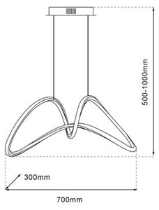 LED Lustr na lanku TESORO LED/48W/230V lesklý chrom