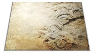 Skleněné prkénko vintage s fosiliemi - 30x20cm