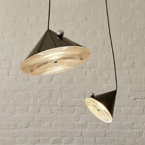 Tom Dixon LED závěsné světlo Pose, zelené, Ø 43 cm, ocel stmívatelné, stmívatelný, Zelená, Obývací pokoj / jídelna, kov, Design