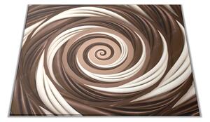 Skleněné prkénko abstrakt čokoládová spirála - 30x20cm