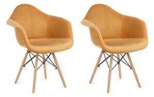 Konsimo Sp. z o.o. Sp. k. SADA 2x Jídelní židle NEREA 80x60,5 cm žlutá/buk KO0111