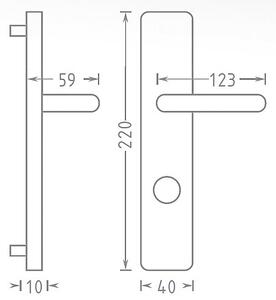 Dveřní kování ACT Marina HR (CHROM), klika-klika, Otvor pro obyčejný klíč BB, AC-T Chrom, 90 mm