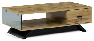 Stůl konferenční, MDF, 3D dekor divoký dub, 8mm skleněný bok. - AHG-647 OAK