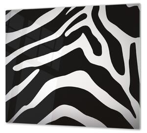 Ochranná deska sklo černá bílá zebra - 50x70cm / S lepením na zeď