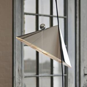 Tom Dixon LED závěsné světlo Pose, stříbrné, Ø 43 cm, ocel, stmívatelné, stmívatelný, Chrom / stříbro, Obývací pokoj / jídelna, kov, Design