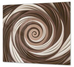 Ochranná deska abstrakt čokoládová spirála - 52x60cm / S lepením na zeď