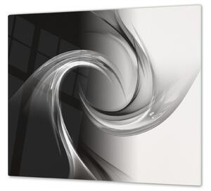 Ochranná deska sklo šedo černý abstrakt - 52x60cm / Bez lepení na zeď