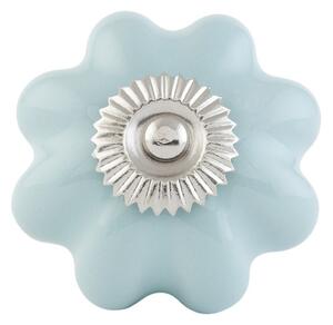 Modrá keramická úchytka Květina – 4 cm