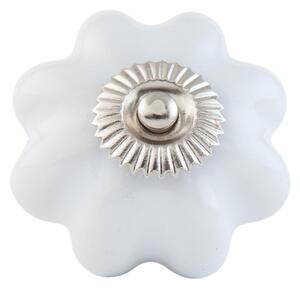 Keramická úchytka květina bílá – 4 cm