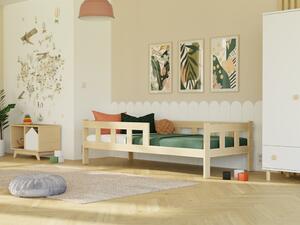 Dětská jednolůžková postel FENCE 4v1 se zábranou - Nelakovaná, 120x200 cm, S jednou zábranou
