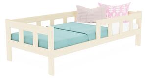 Dětská jednolůžková postel FENCE 4v1 se zábranou - Béžová, 90x160 cm, S otevřeným vstupem