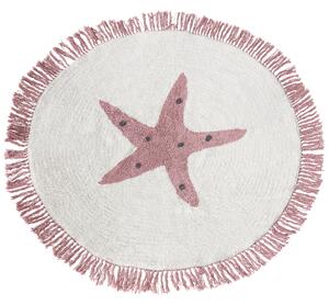 Dětský koberec STARS Krémově bílá ø 120 cm Bavlna