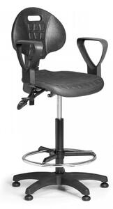 Pracovní židle PUR Biedrax Z9822 - s kluzáky, opěrným kruhem a područkami