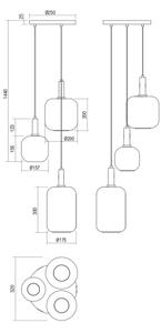 Redo 01-3198 - Lustr na lanku BRINA 3xE27/23W/230V