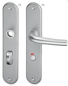 Dveřní kování ACT Anna OV (F9), klika-klika, Otvor pro obyčejný klíč BB, AC-T F9 (hliník nerez), 72 mm