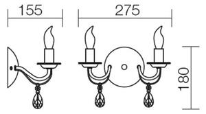 Redo 02-710 - Nástěnná lampa FABIOLA 2xE14/28W/230V