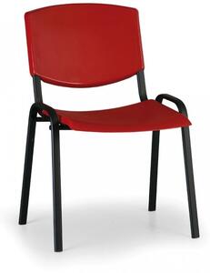 Konferenční plastová židle, červená Biedrax Z8982CV, podnož černá