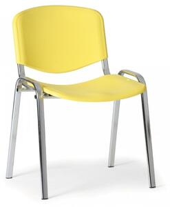 Konferenční plastová židle ISO, žlutá Biedrax Z9527ZL, podnož chromovaná