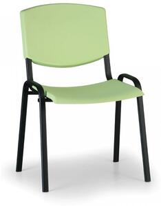 Konferenční plastová židle, zelená Biedrax Z8982Z, podnož černá