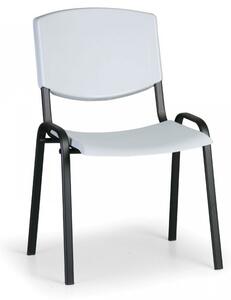 Konferenční plastová židle, šedá Biedrax Z8982S, podnož černá