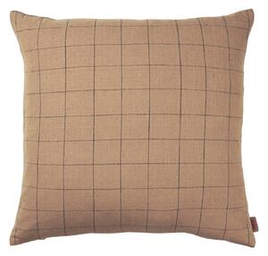FERM LIVING Polštář Brown Cotton Cushion, Grid