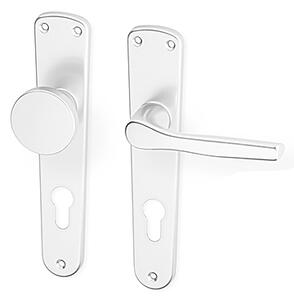 Dveřní kování ACT Monet HR (F1), klika-klika, Otvor pro obyčejný klíč BB, AC-T F1 (hliník stříbrný), 72 mm
