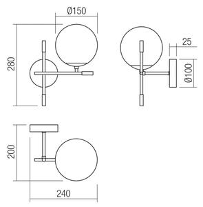 Redo 01-2944 - Nástěnné svítidlo ESSENTIAL 1xE14/28W/230V pravá