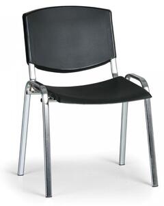 Konferenční plastová židle, černá Biedrax Z8994C, podnož chromovaná